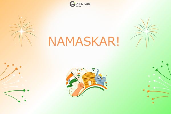 Hindi Languagejpg | 多言語翻訳のGreen Sun Japan 株式会社 Hindi language greeting with the words Hello and Thank You, symbolizing a cultural bridge to Indian business.