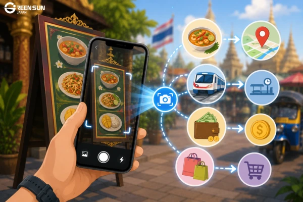 Body Image - Translating a saved Thai image into Japanese using Google Translate on a smartphone
