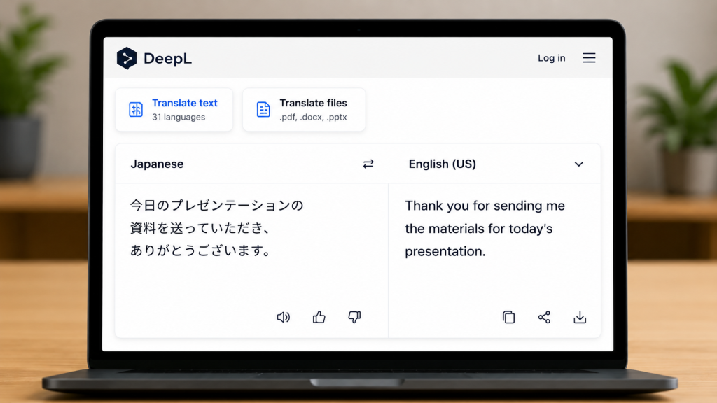 DeepL Japanese translator app for natural document translation