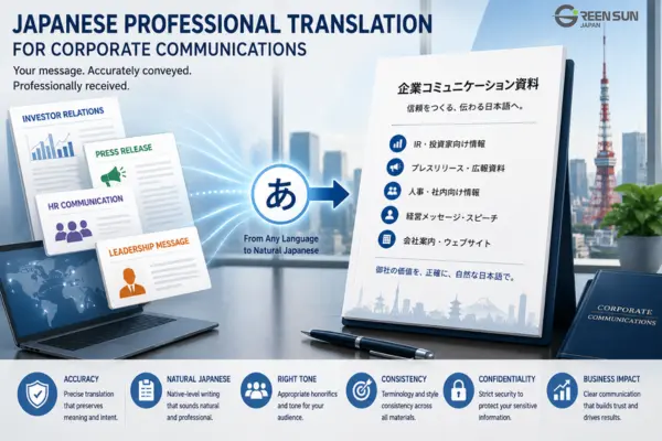 Japanese corporate translation for business communications
